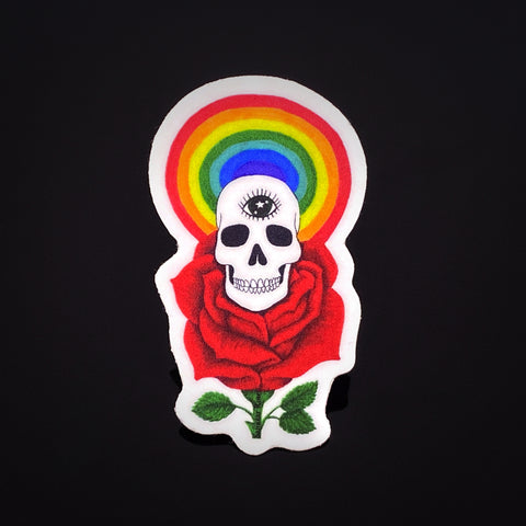 I Like Roses, Skulls and Rainbows Sticker
