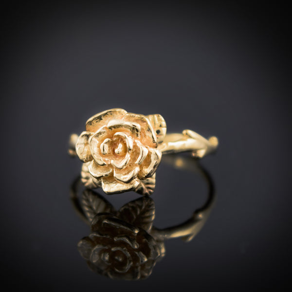 Gold Flowing Mini Rose Ring