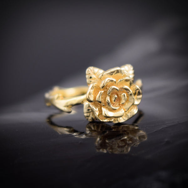 Gold Flowing Mini Rose Ring