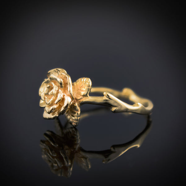 Gold Flowing Mini Rose Ring