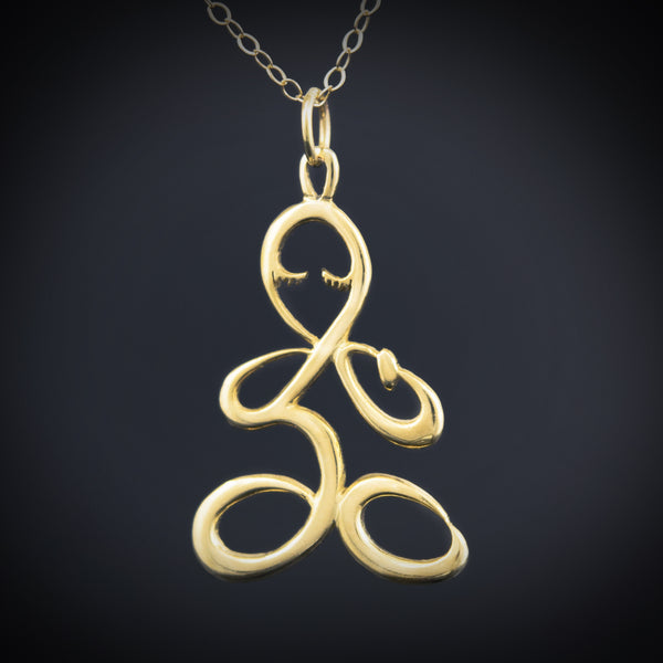 Gold Ohm Lotus Necklace