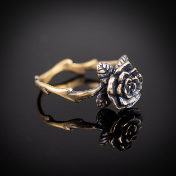 Flowing Mini Rose Ring ~ Bronze