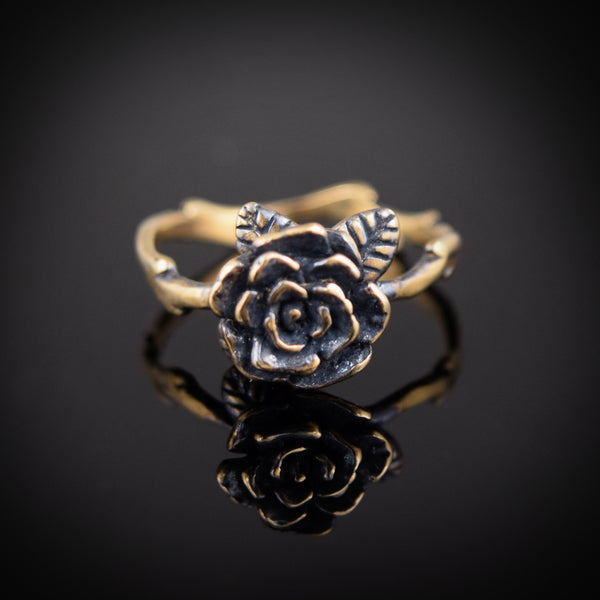 Flowing Mini Rose Ring ~ Bronze