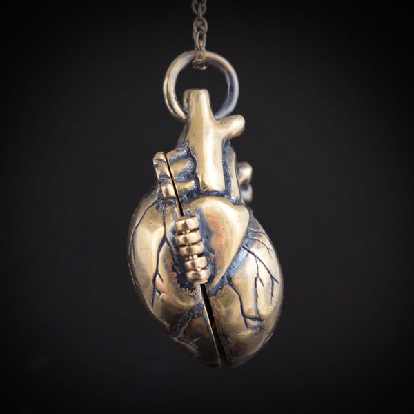 Anatomical Heart Locket ~ Bronze