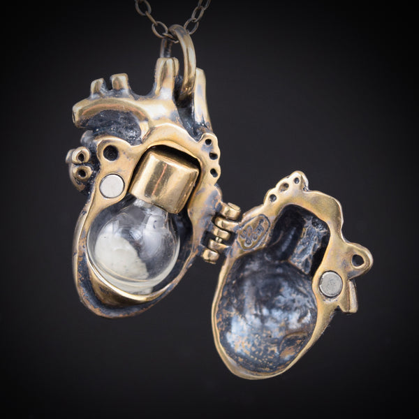 Anatomical Heart Locket ~ Bronze