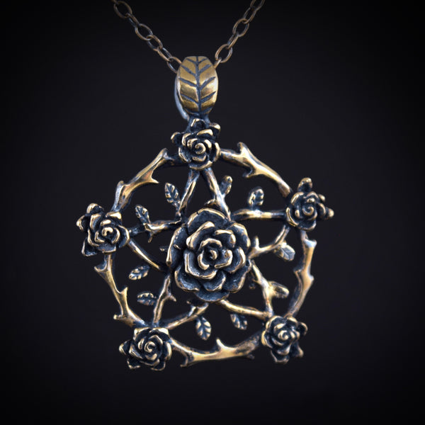 Rose Pentagram ~ Bronze