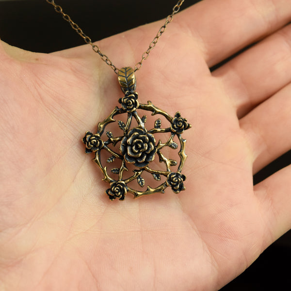 Rose Pentagram ~ Bronze