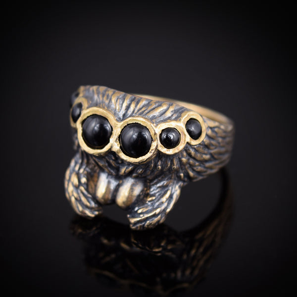 Spider Face Ring ~ Bronze