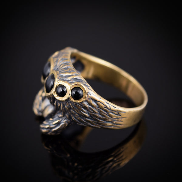 Spider Face Ring ~ Bronze