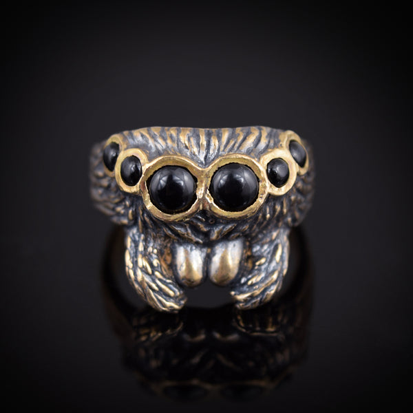 Spider Face Ring ~ Bronze