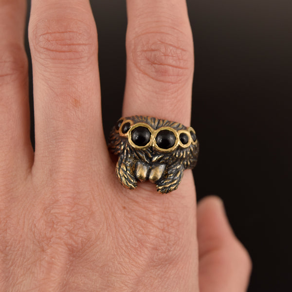 Spider Face Ring ~ Bronze