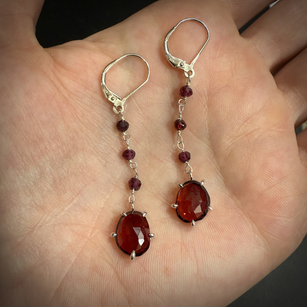 Beloved Earrings Garnets Only ~ One of a Kind