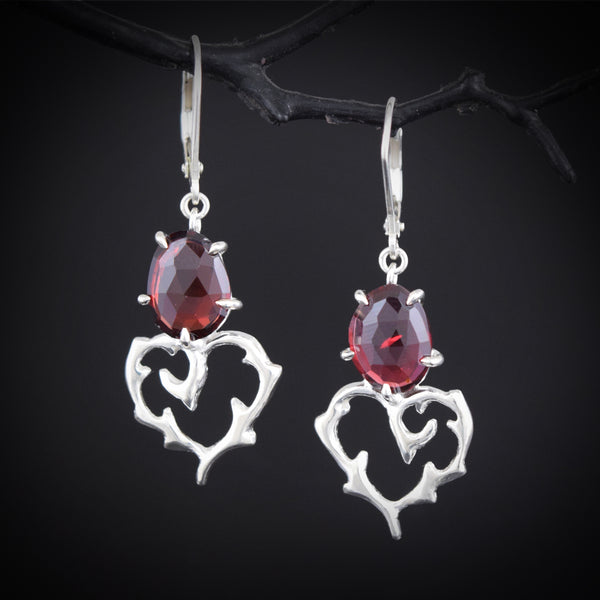 Beloved Earrings with Garnets ~ One of a Kind