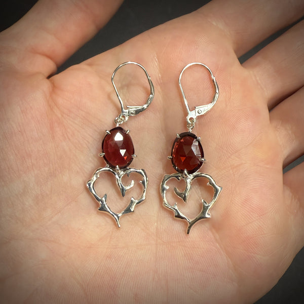 Beloved Earrings with Garnets ~ One of a Kind