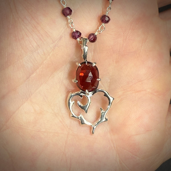 Beloved Necklace with Garnet ~ One of a Kind