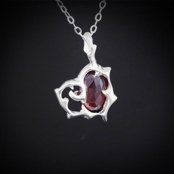 Beloved Necklace with Garnet Spiral ~ One of a Kind