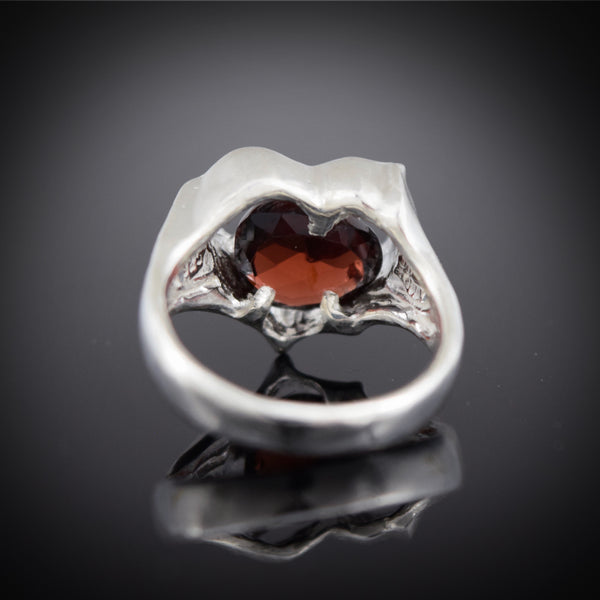 Beloved Ring with Garnet Spiral ~ One of a Kind