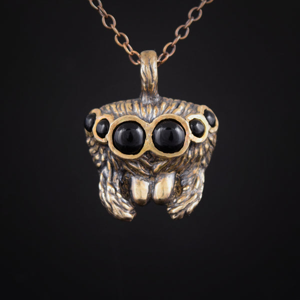 Spider Face Pendant ~ Bronze