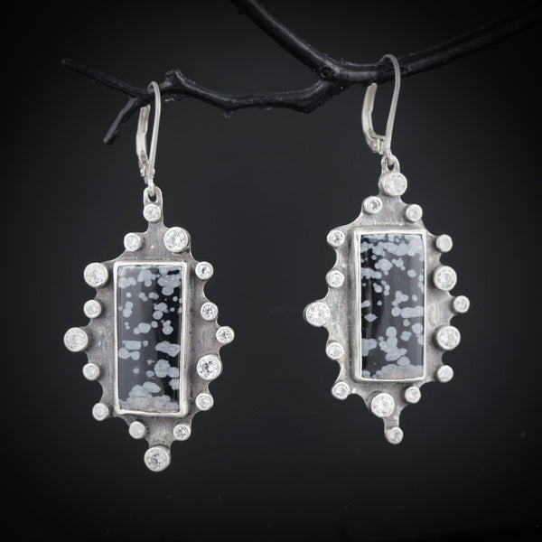 First Snow on Streets Earrings - One Of A Kind