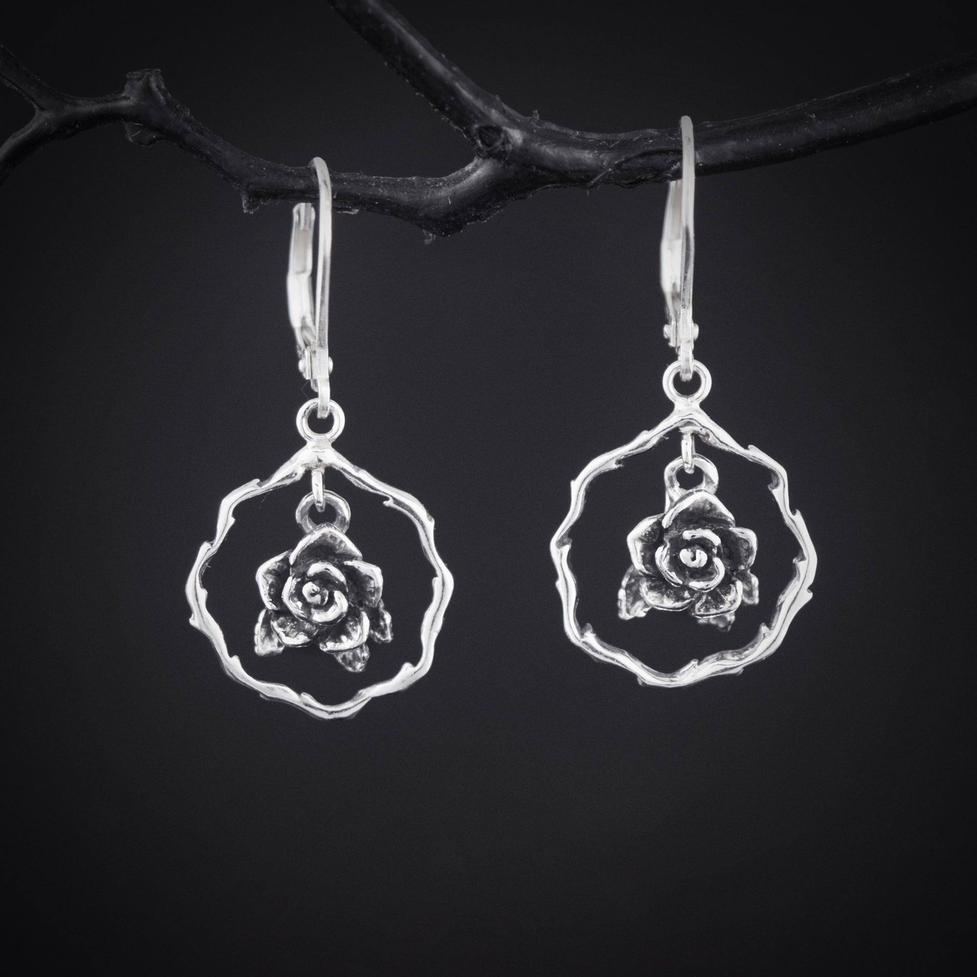 Floating Rose Earrings
