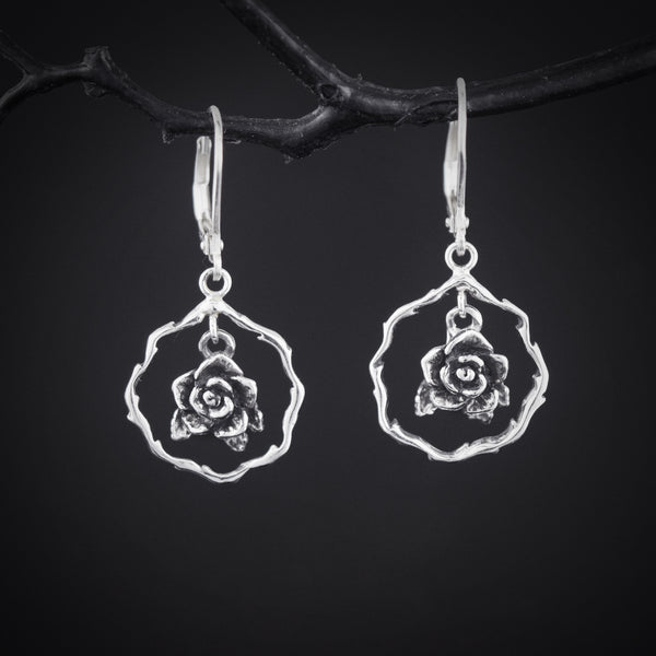 Floating Rose Earrings