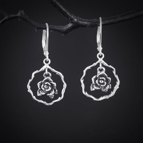 Floating Rose Earrings