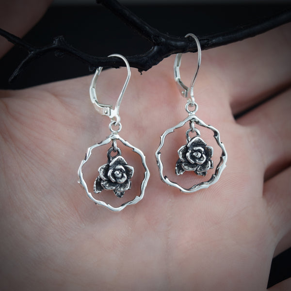 Floating Rose Earrings