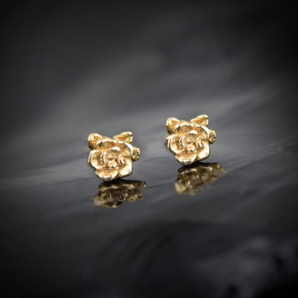Gold Baby Rose Earrings