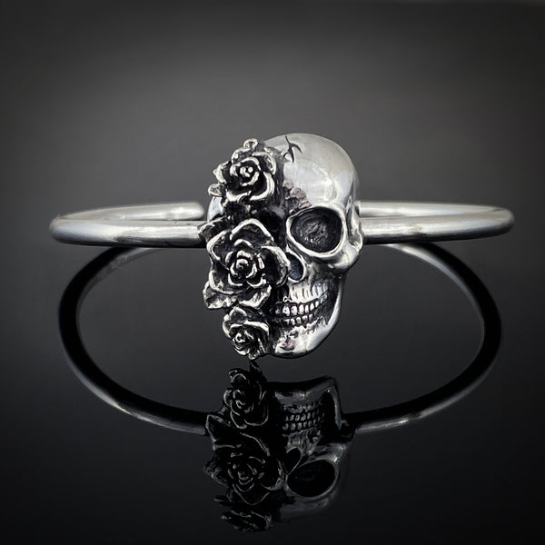 Half Rose Half Skull Bracelet