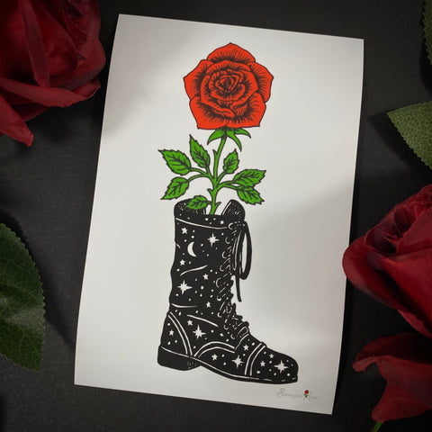 Boot Rose~ 6x4 Giclee Print