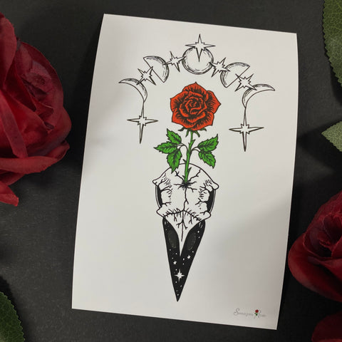 Raven Rose ~ 6x4 Giclee Print