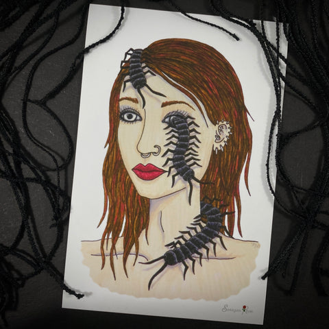 Centipede Queen ~ 6x4 Giclee Print