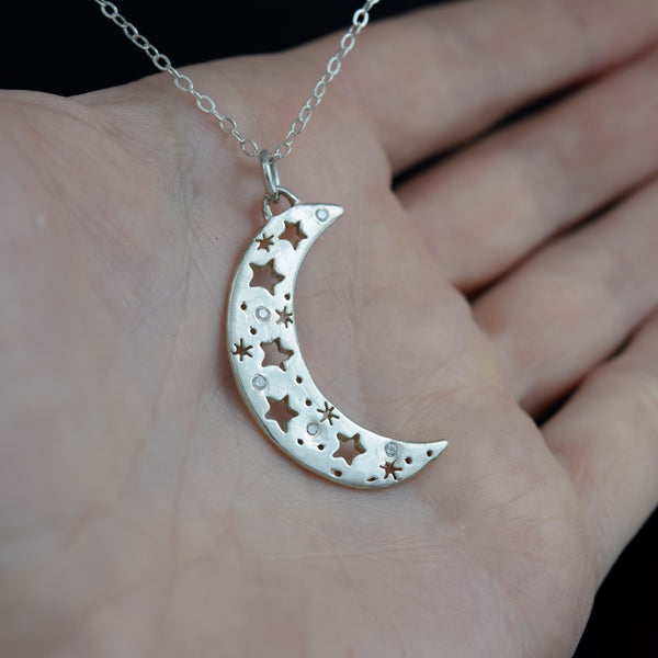 Large Crescent Moon Necklace