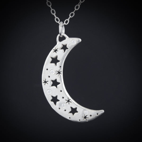 Large Crescent Moon Necklace