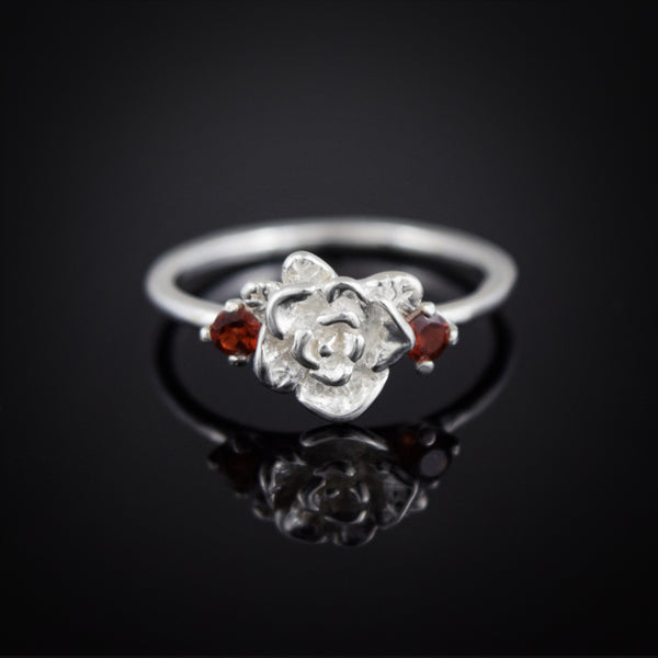 Mini Rose Ring with Colored Zircon