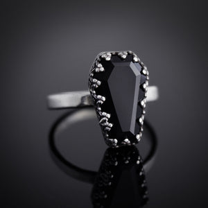 Onyx Coffin Ring