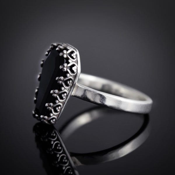 Onyx Coffin Ring