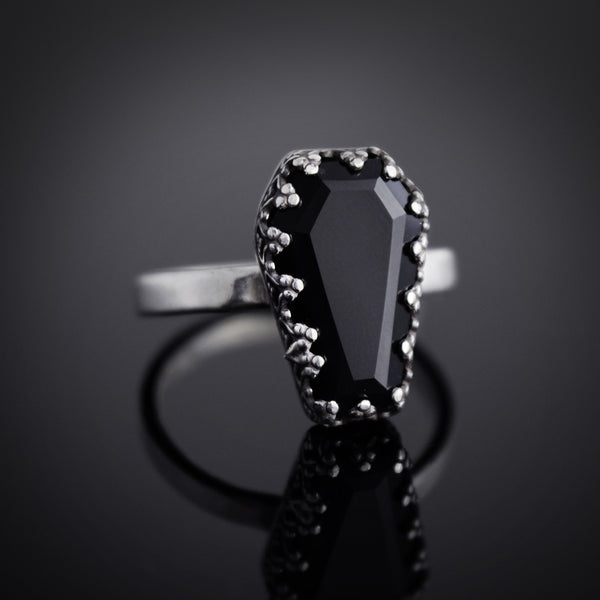 Onyx Coffin Ring