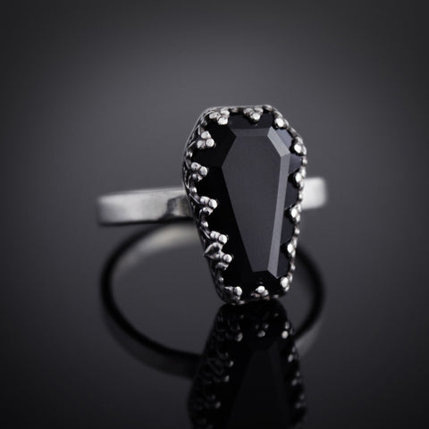 Onyx Coffin Ring