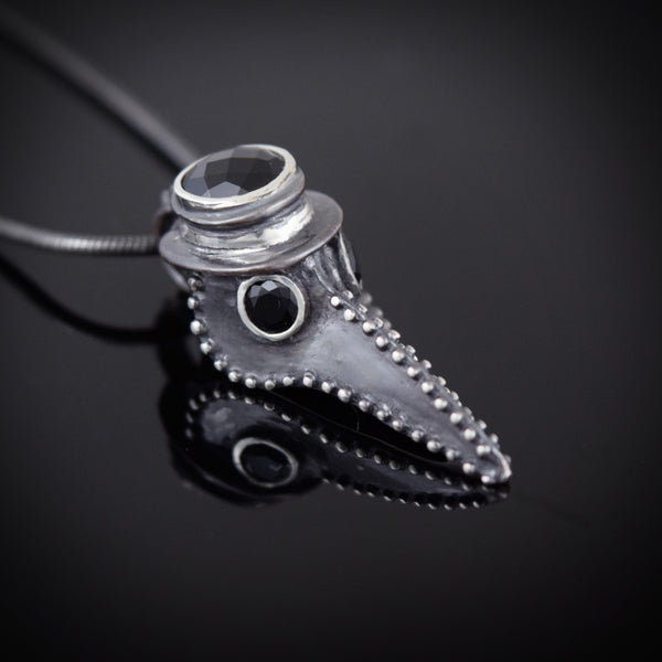 Plague Doctor Pendant with Onyx Stones
