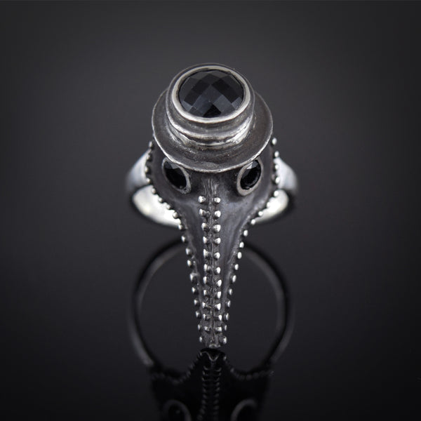 Plague Doctor Ring with Onyx Stones
