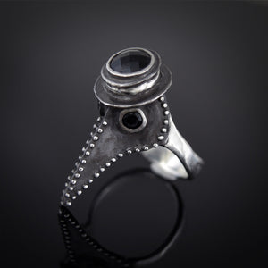 Plague Doctor Ring with Onyx Stones