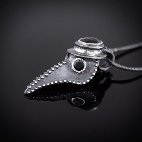 Plague Doctor Pendant with Onyx Stones