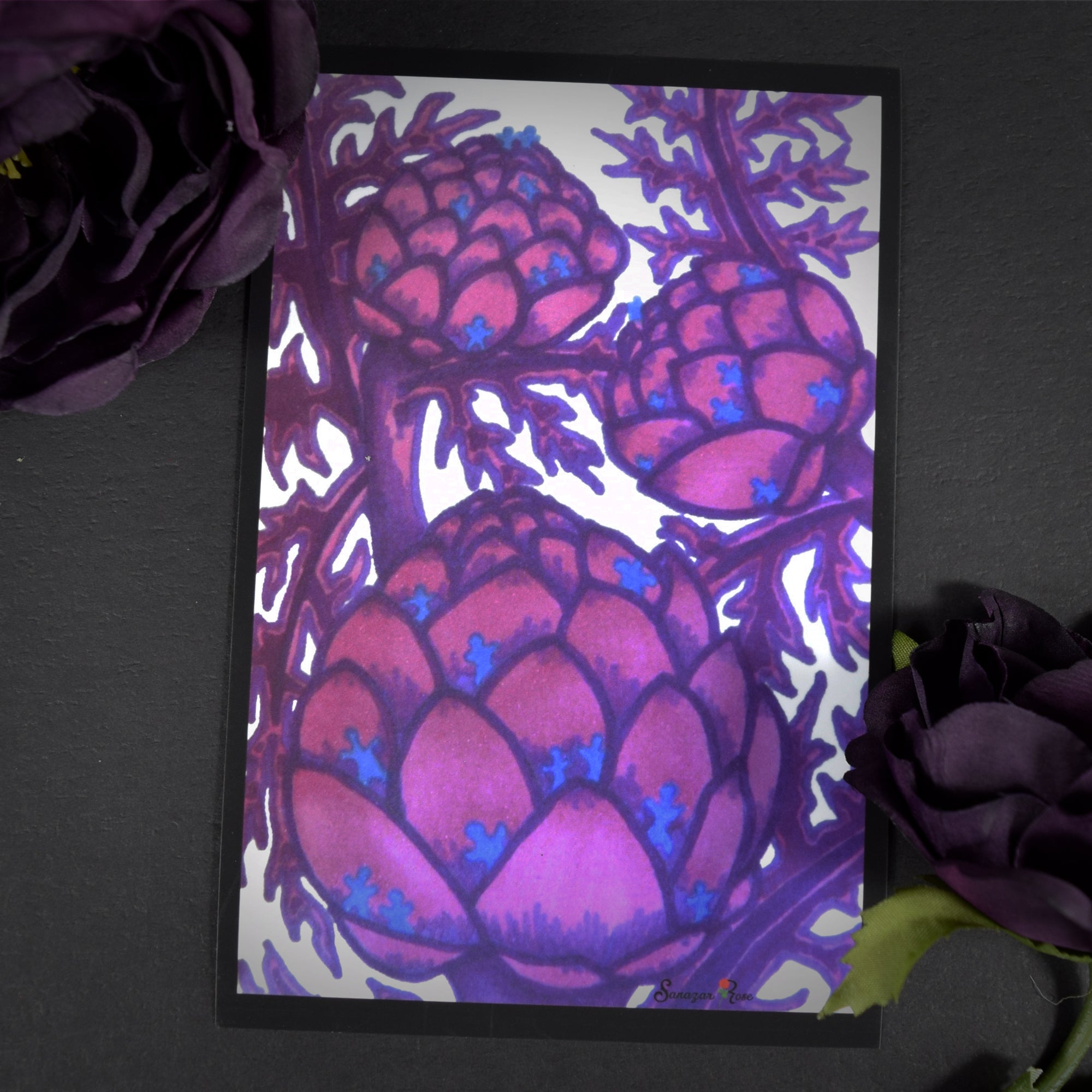 Purple Artichokes ~ 6x4 Giclee Print