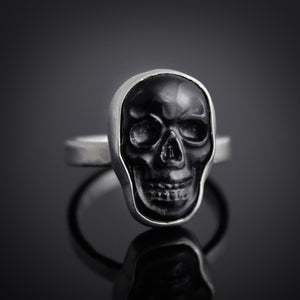 Obsidian Skull Ring