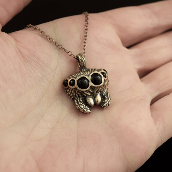 Spider Face Pendant ~ Bronze