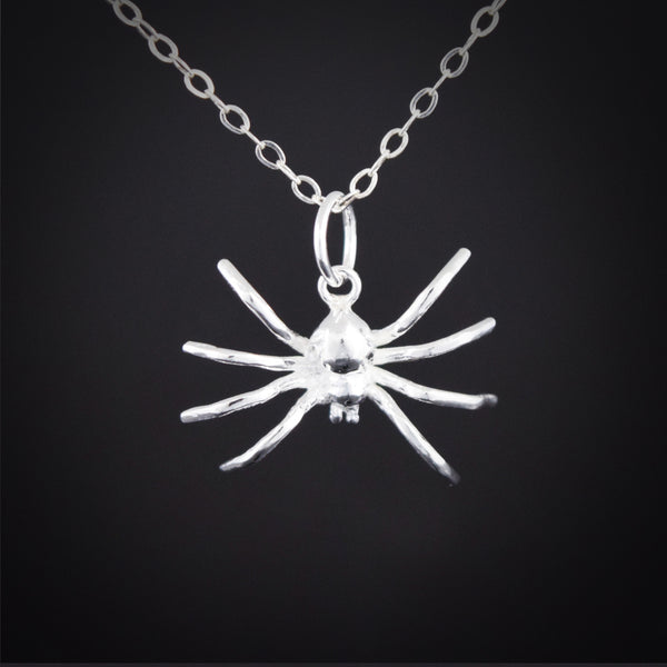 Small Silver Spider Necklace
