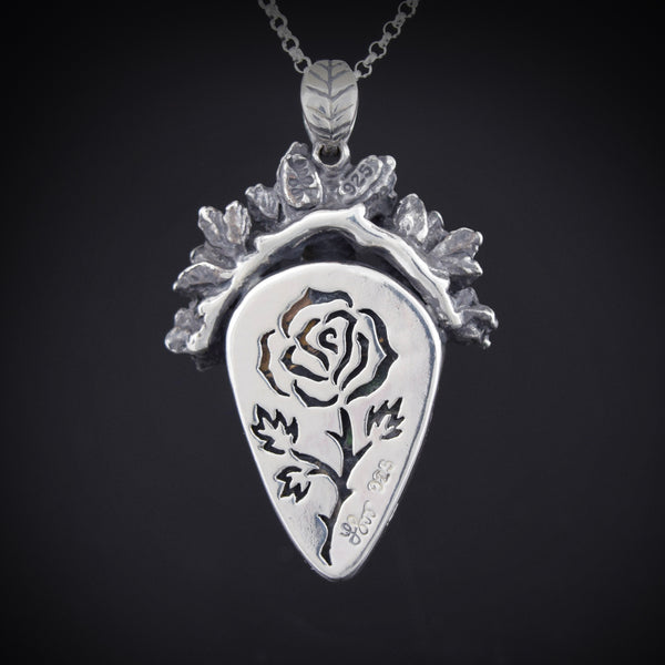 Black Turquoise Rose Pendant- One Of A Kind