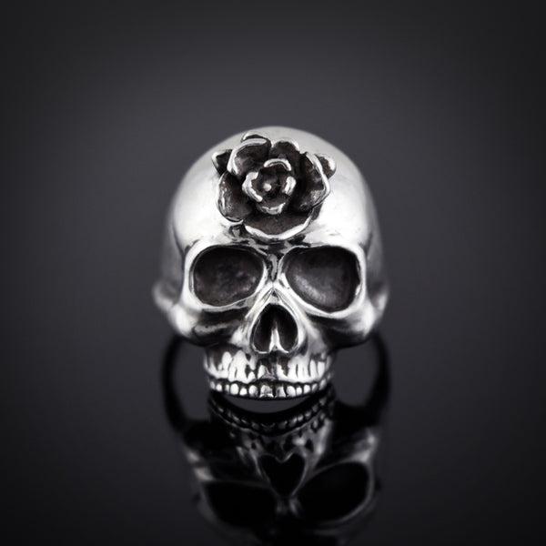 Third Eye Rose Skull Ring