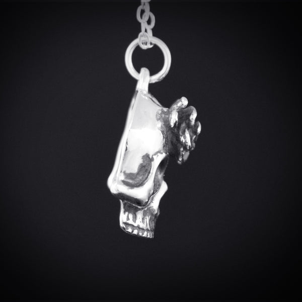 Third Eye Rose Skull Necklace